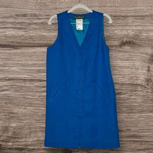 Harve Benard by Benard Holtzman 12P Linen Blend Sleeveless Button Front Dress